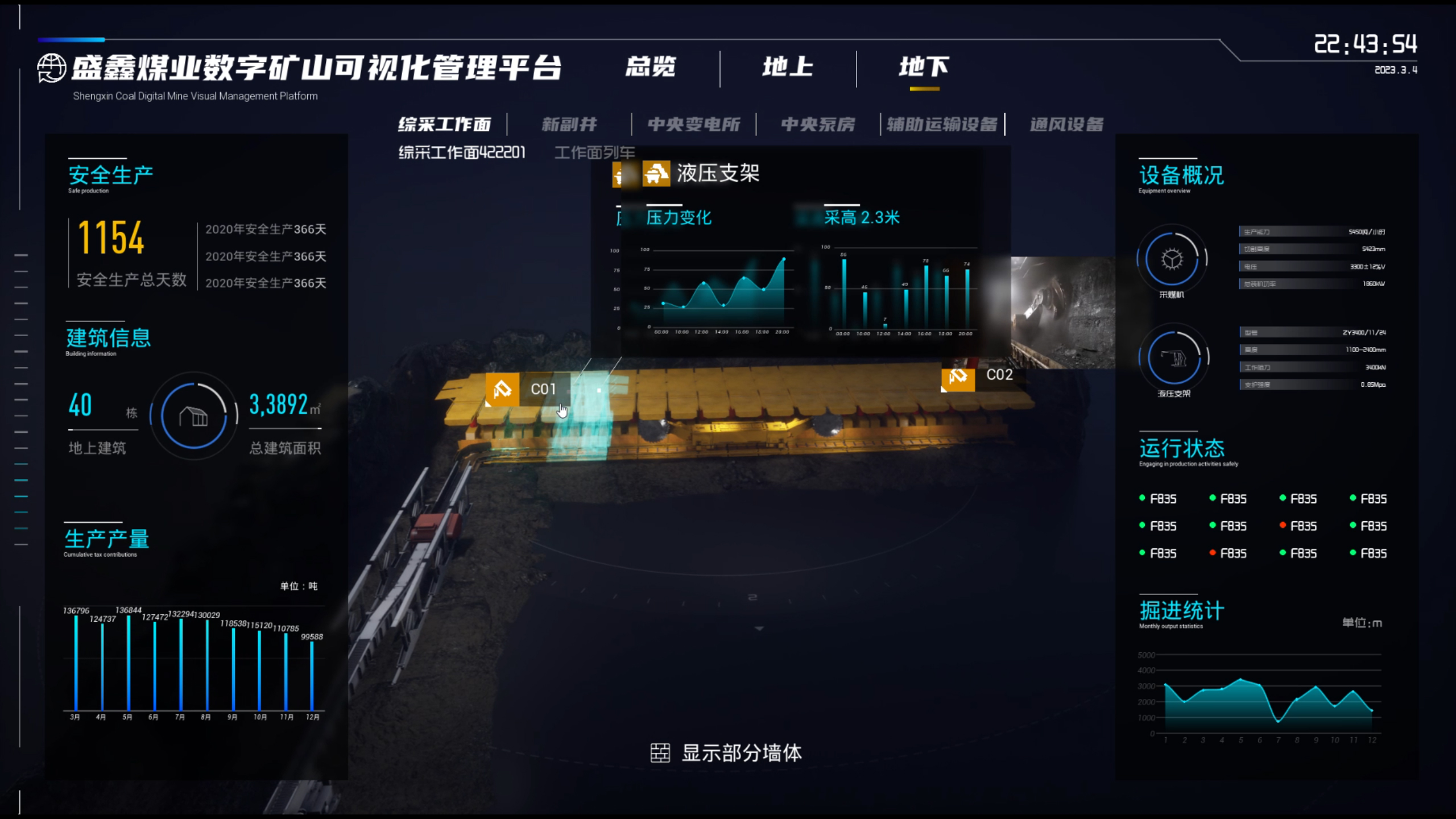 2.3 综采工作面展示图
